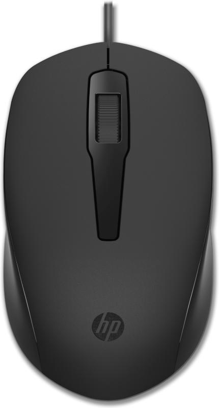 HP Mouse USB-A wired, black, 3 buttons, ambidextrous, up to