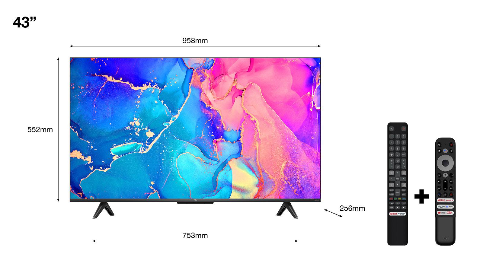 Televizor TCL QLED 43C635, 108 cm (43"), Smart Google TV, - imagine 4