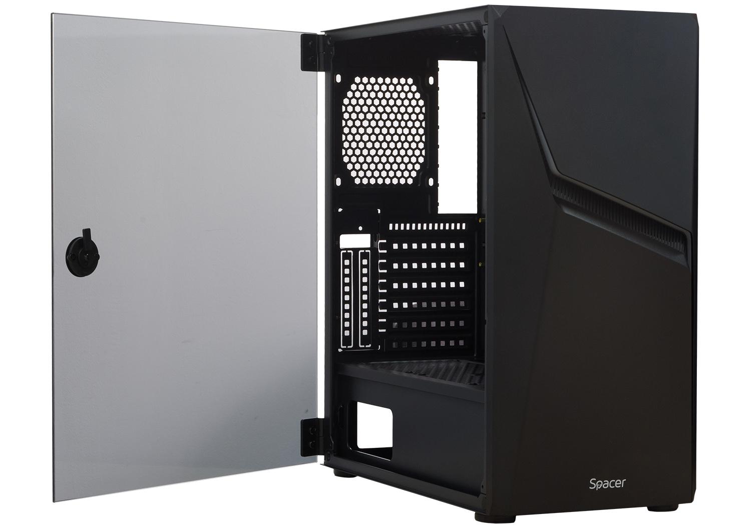 Carcasa Spacer Thunder, ATX, MidTower, Gaming, fara sursa, usa sticla - imagine 7