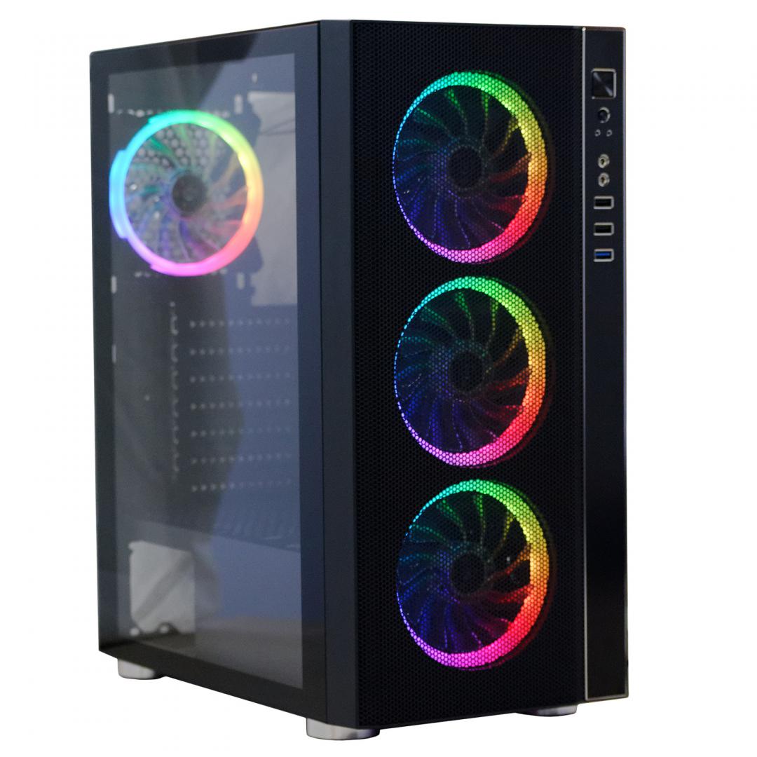 Carcasa Spacer Rainbow, ATX, MidTower, Gaming, fara sursa, sticla securizata, - imagine 6