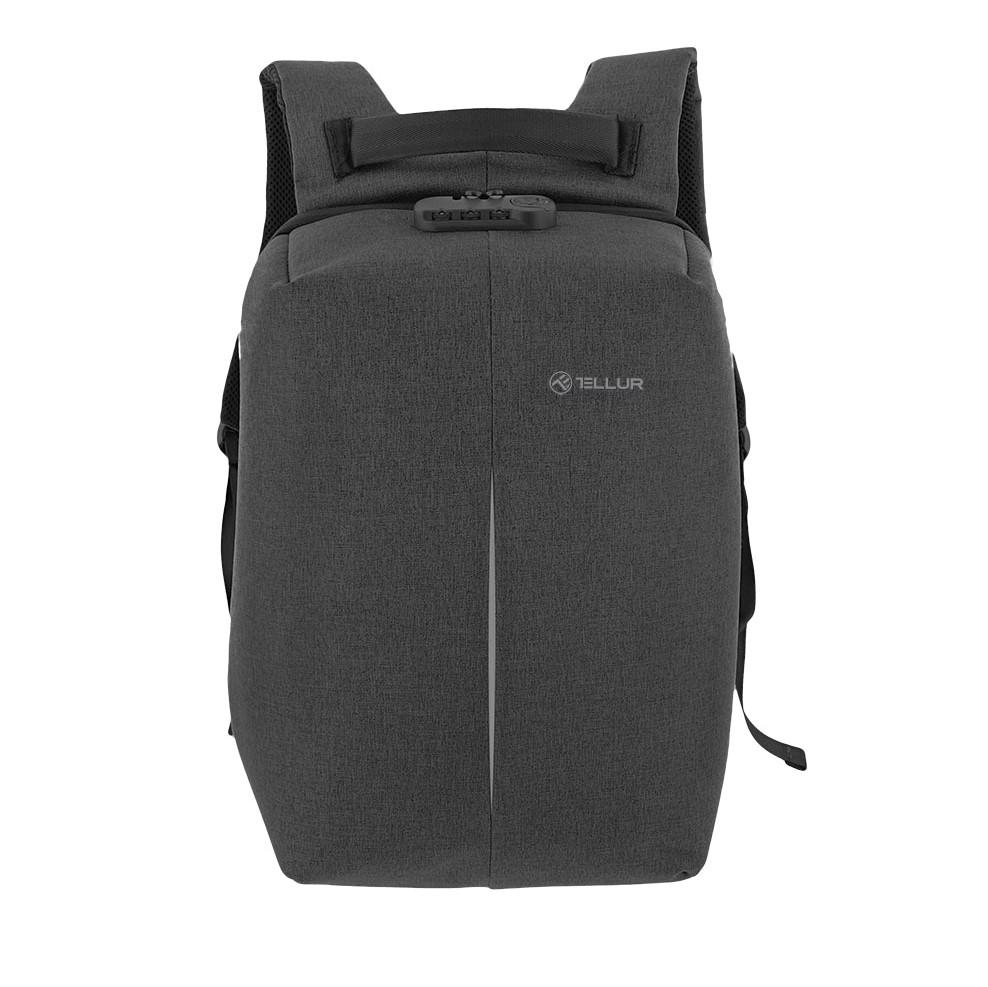 Rucsac laptop Tellur Antifurt V2, cu port USB, 15.6", negru - imagine 5