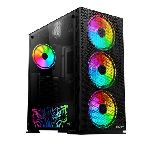 Carcasa nJoy Kona, Middle Tower, ATX, fara sursa, Black - imagine 3