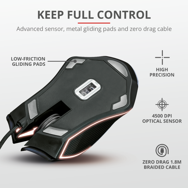Mouse cu fir GXT 160X, Ture RGB Gaming Mouse, negru - imagine 8