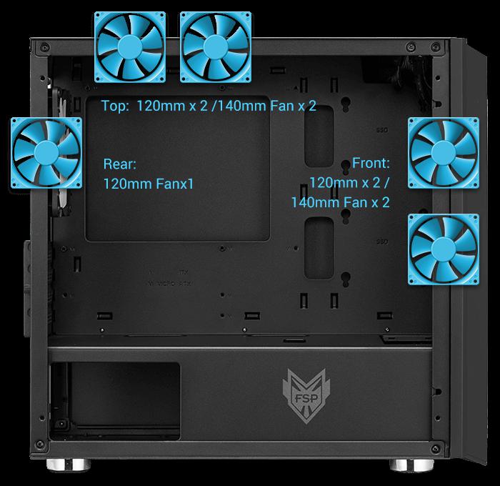 Carcasa FSP CST 311, Mini Tower, mATX, fara sursa, black - imagine 10
