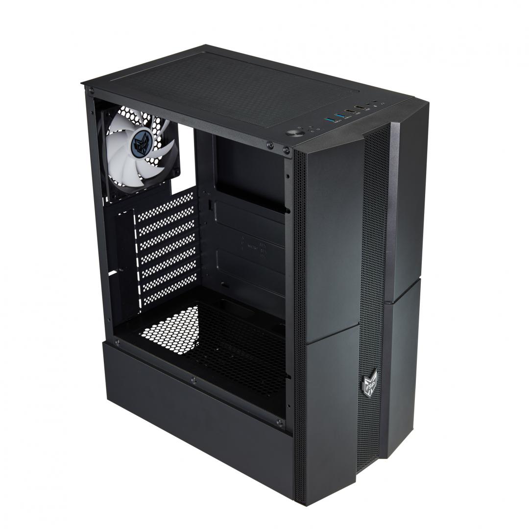 Carcasa FSP CMT 270, Mid Tower, ATX, fara sursa, black - imagine 4