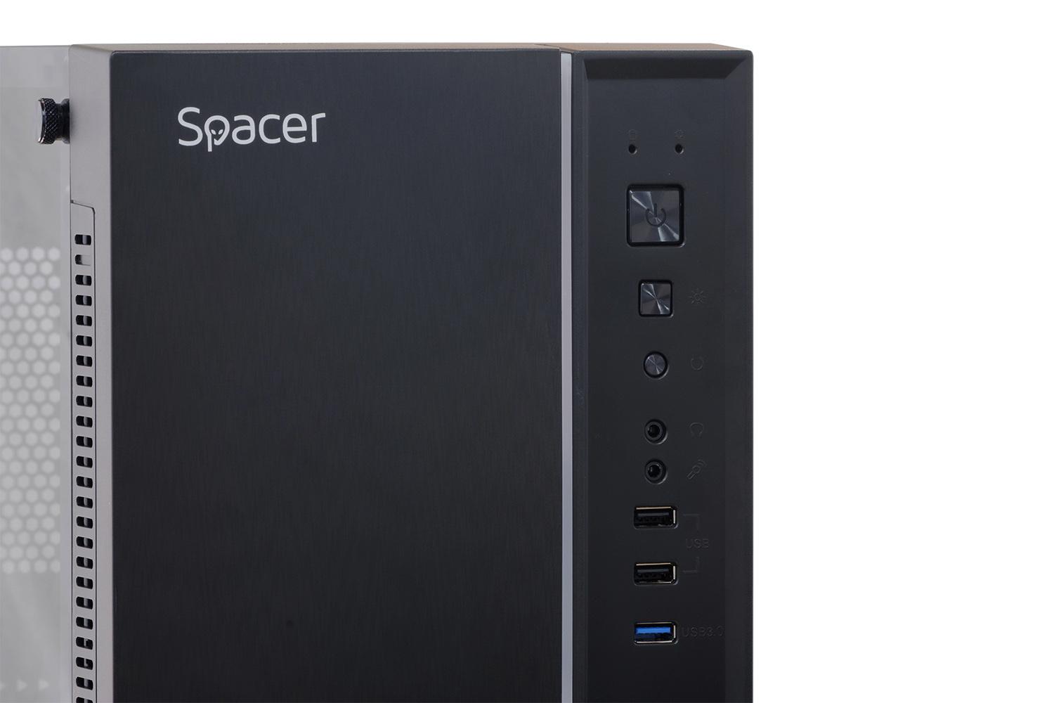 Carcasa Spacer Strike, ATX, MidTower, Gaming, fara sursa, sticla securizata, - imagine 7
