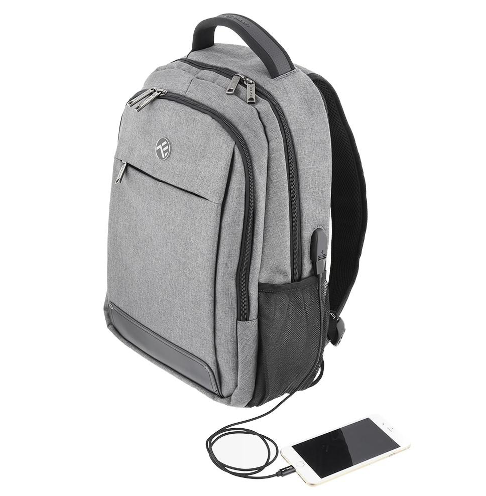 Rucsac laptop Tellur USB 15.6" Gri - imagine 3