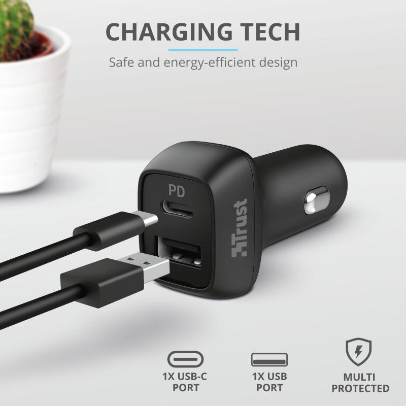 Incarcator rapid pentru masina Qmax 30W Ultra-Fast Dual USB Wall - imagine 6