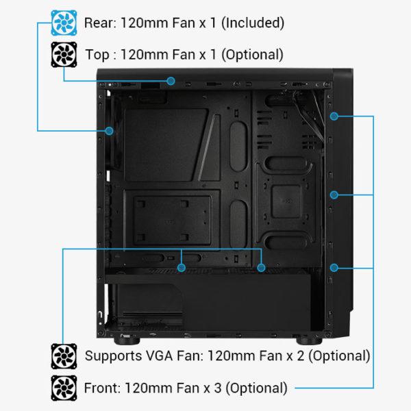 Carcasa Aerocool Rift neagra, SPCC Steel ATX Mid Tower, fara - imagine 3
