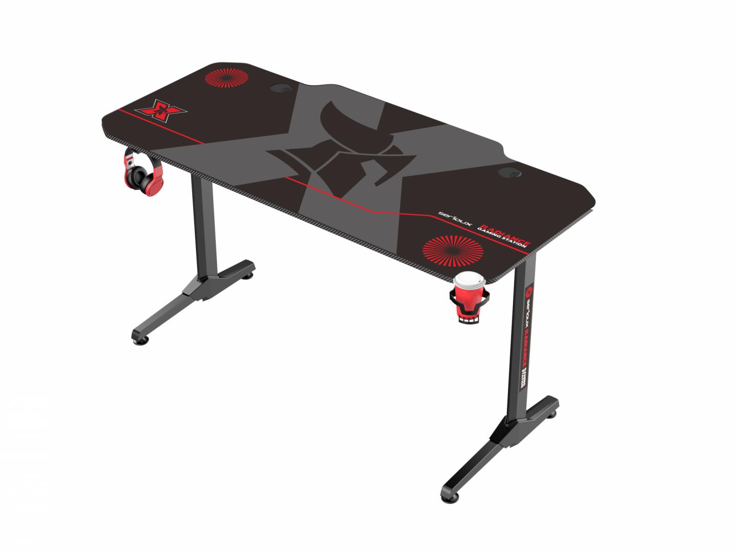 Birou gaming Serioux Radiance, material otel carbon laminat, grosime - imagine 7