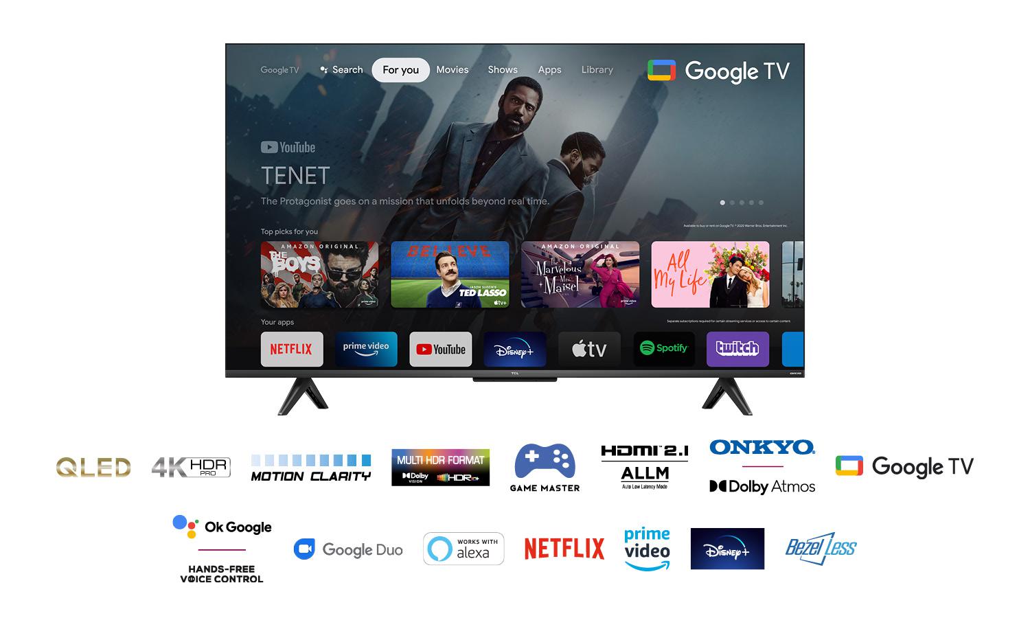 Televizor TCL QLED 43C635, 108 cm (43"), Smart Google TV, - imagine 3