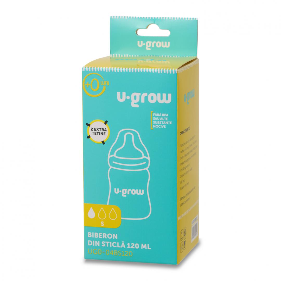 Biberon de sticla 120 ml+2 tetine extra - imagine 3