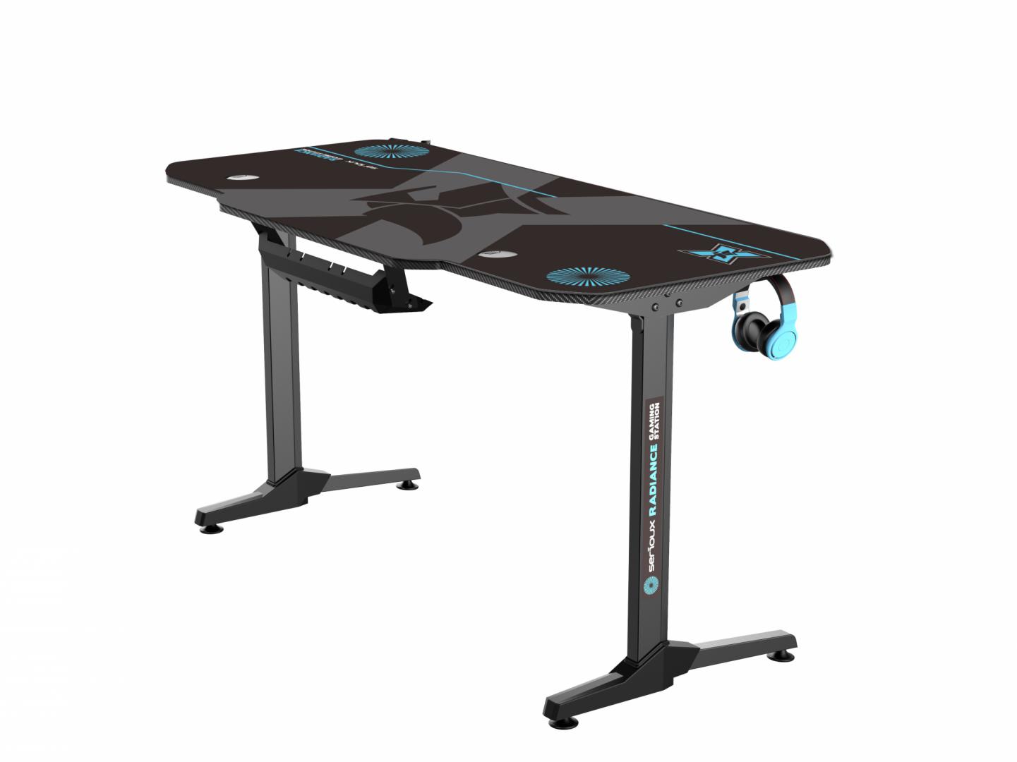 Birou gaming Serioux Radiance, material otel carbon laminat, grosime - imagine 3