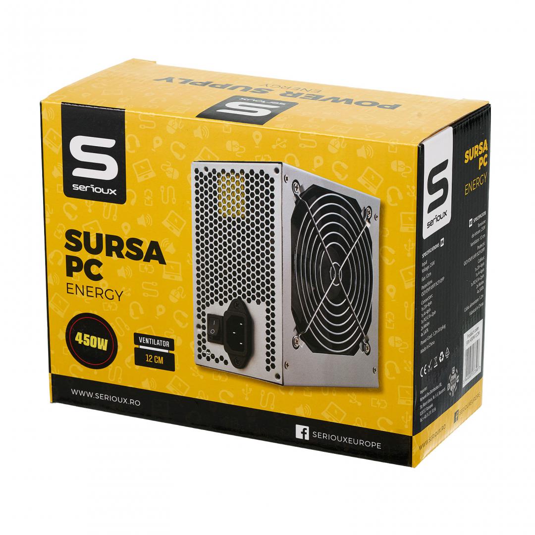 Sursa Serioux Energy Ventilator 12cm, Protecții: OCP/OVP/UVP/SCP/OPP, 450W - imagine 3