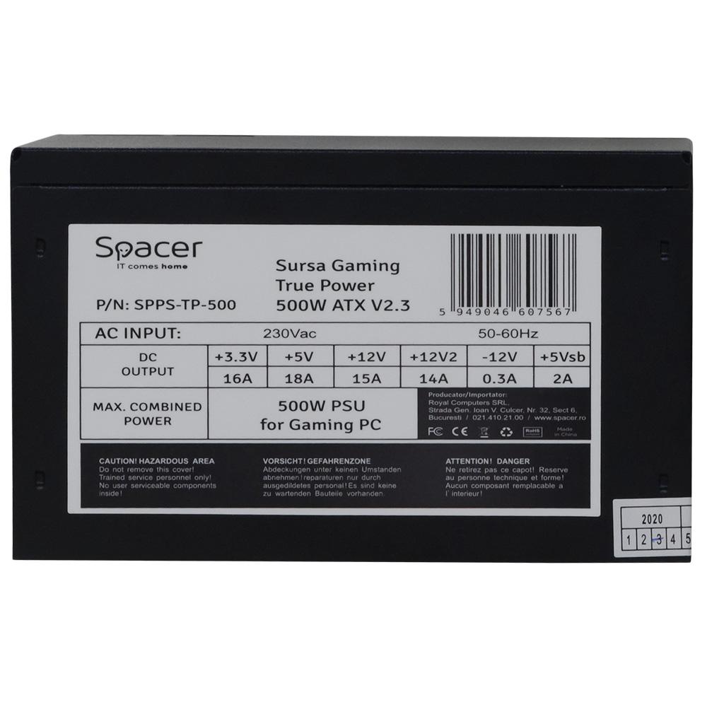 Sursa Spacer ATX True Power TP500, 500W, PFC activ, fan - imagine 4
