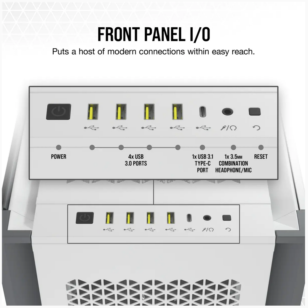 Carcasa Corsair 7000D AIRFLOW Full-Tower ATX PC Case — White - imagine 6