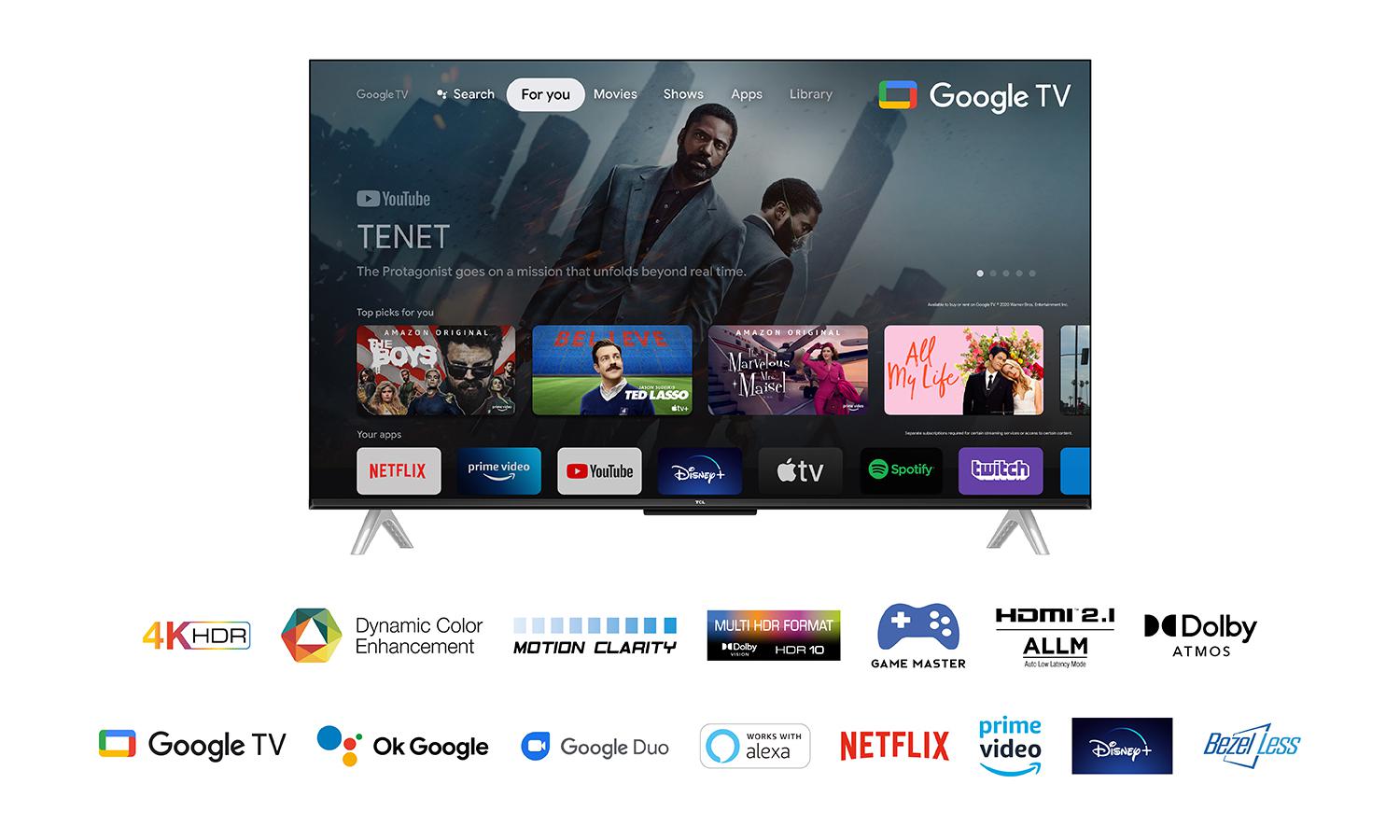 Televizor TCL LED 43P638, 108 cm (43"), Smart Google TV, - imagine 3