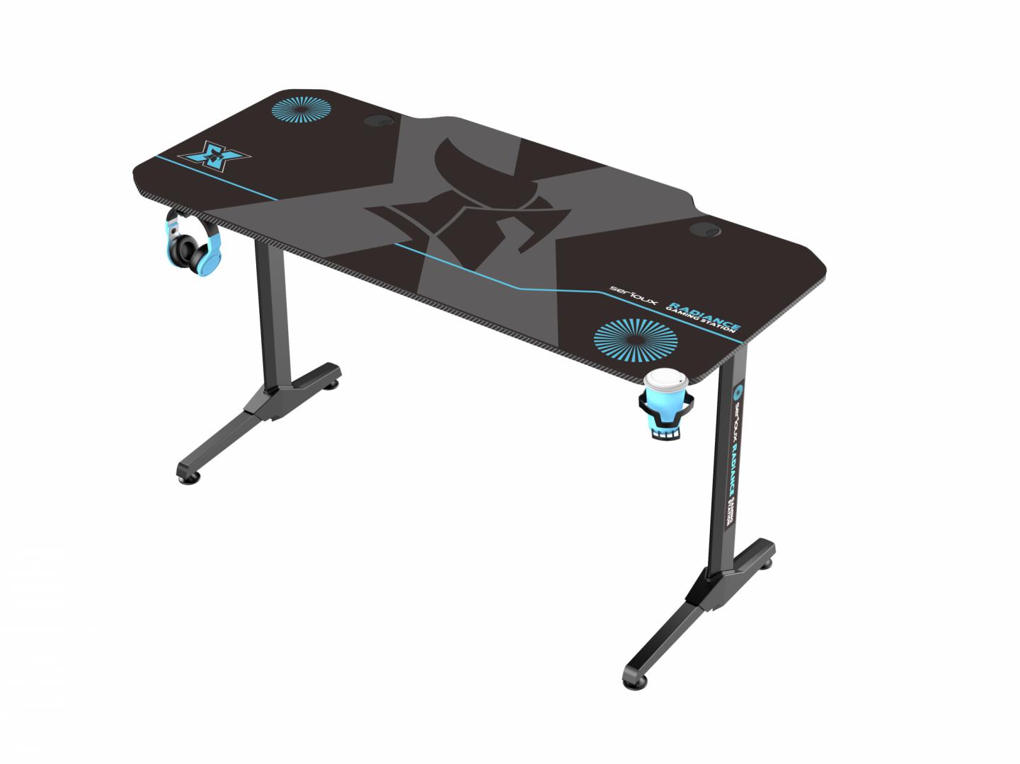 Birou gaming Serioux Radiance, material otel carbon laminat, grosime - imagine 6