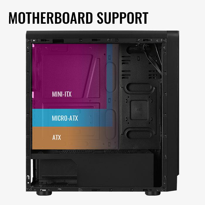 Carcasa Aerocool Rift neagra, SPCC Steel ATX Mid Tower, fara - imagine 4