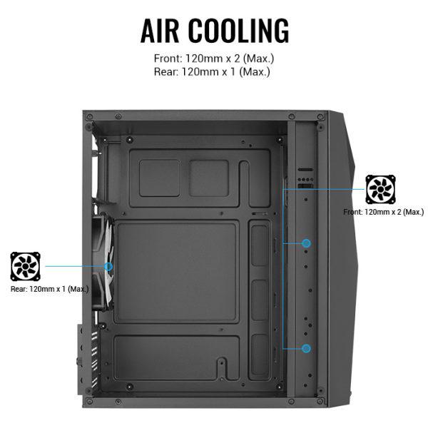 Carcasa Aerocool Raider Mini RGB neagra, SPCC Steel ATX Mini - imagine 4