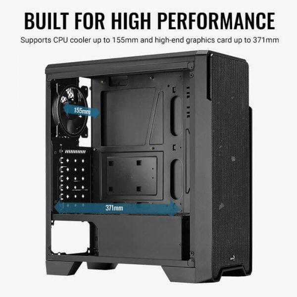 Carcasa Aerocool Ore Saturn iluminare FRGB neagra, SPCC Steel ATX - imagine 5