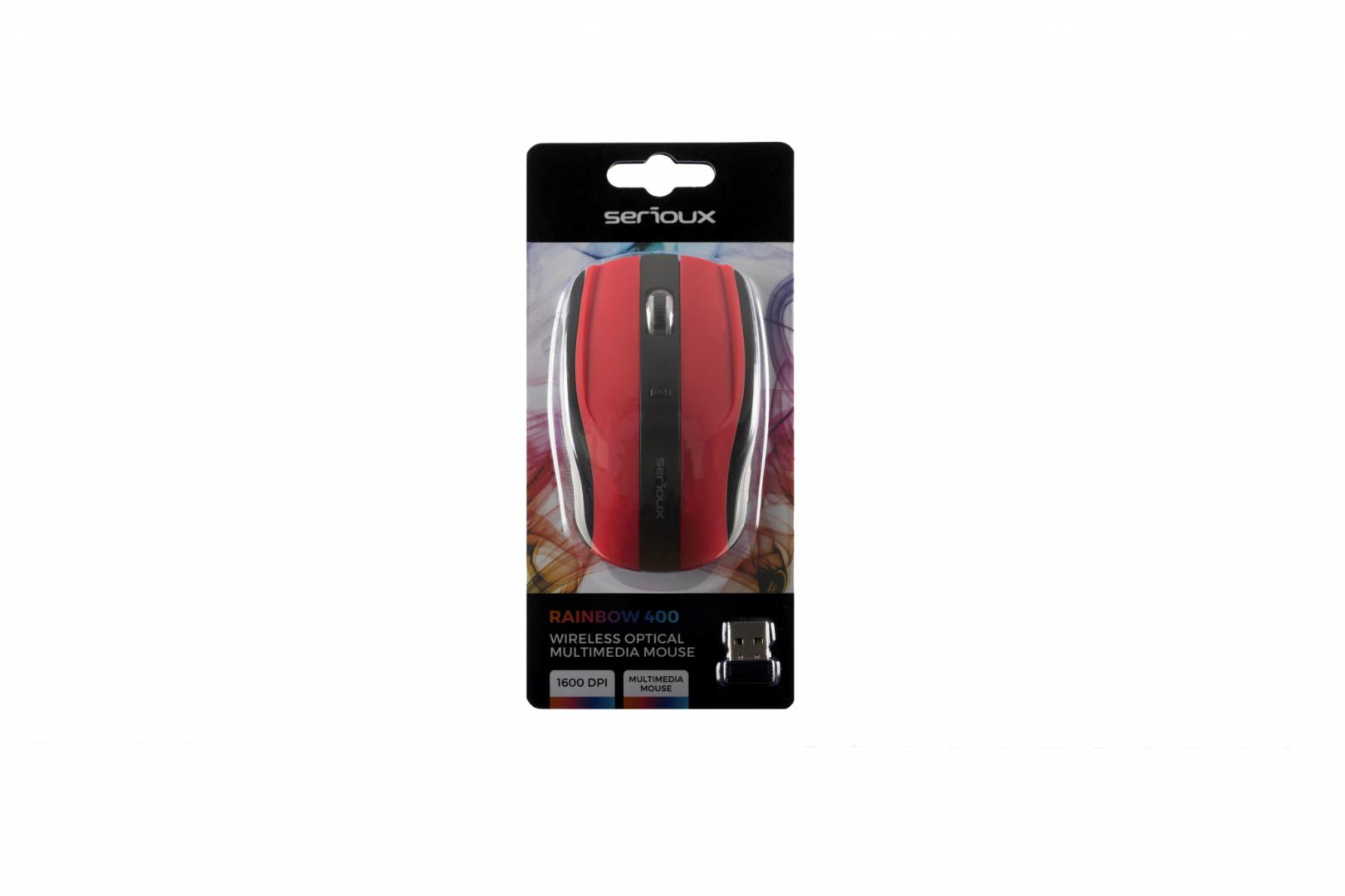 Mouse Serioux, Rainbow 400, fara fir, USB, senzor optic, distanta - imagine 3