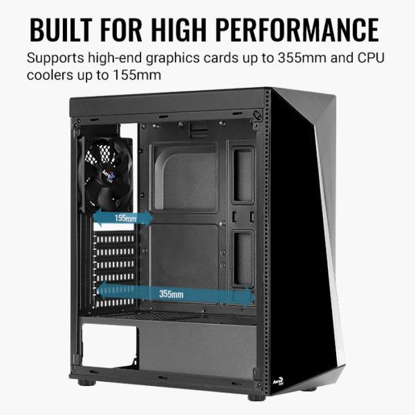 Carcasa Aerocool Shard neagra, SPCC Steel ATX Mid Tower, fara - imagine 3