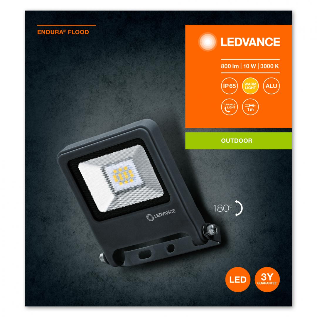 Proiector LED Ledvance ENDURA FLOOD, 10W, 220-240V, 800 lm, lumina - imagine 3