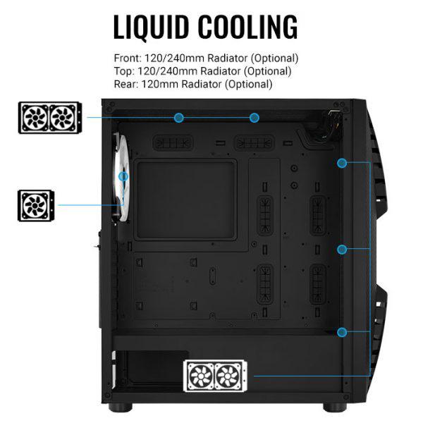 Carcasa Aerocool Cronus V1 neagra, SPCC Steel ATX Mid Tower, - imagine 3