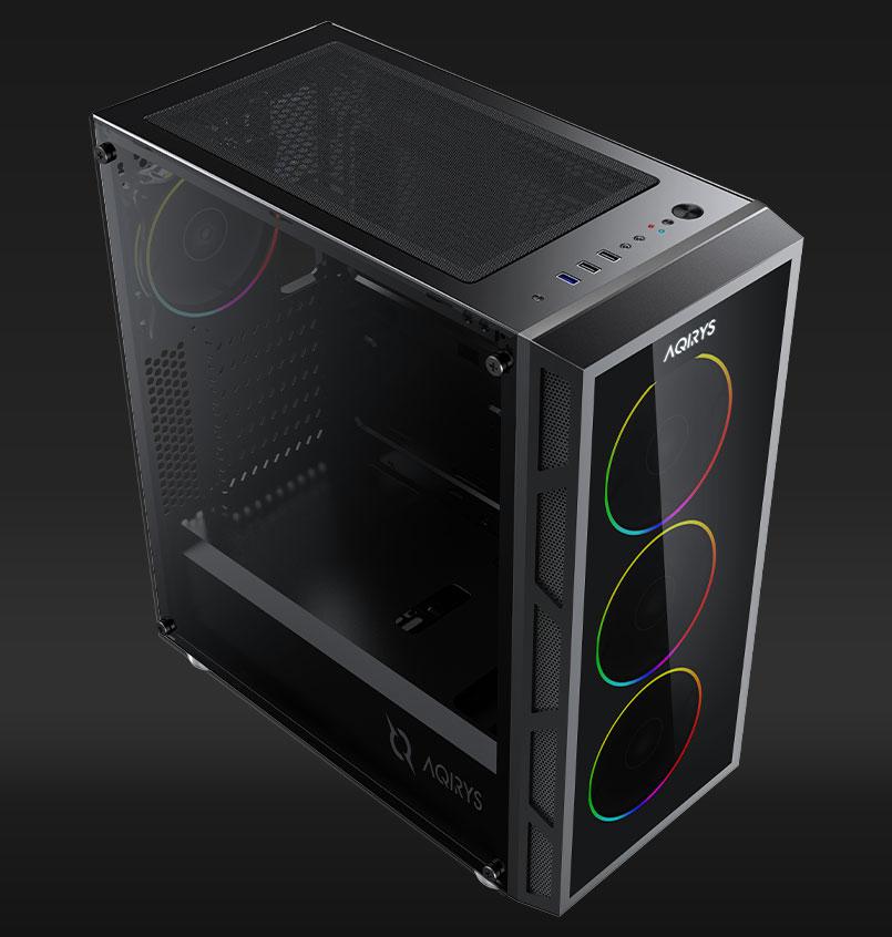 Carcasa Aqirys Antares Midi Tower Black RGB - imagine 9