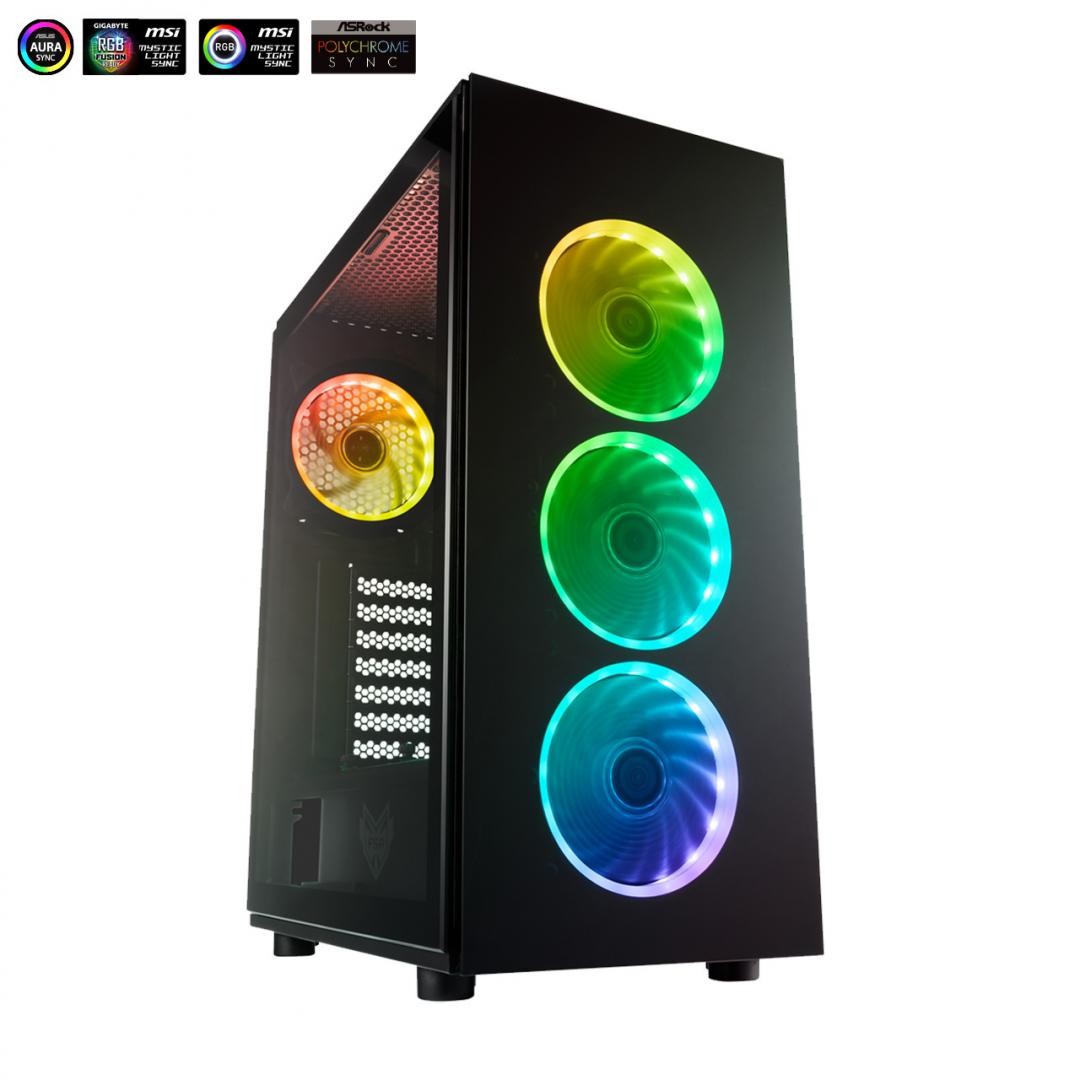 Carcasa FSP CMT340 ARGB Gaming TG ATX, black - imagine 3