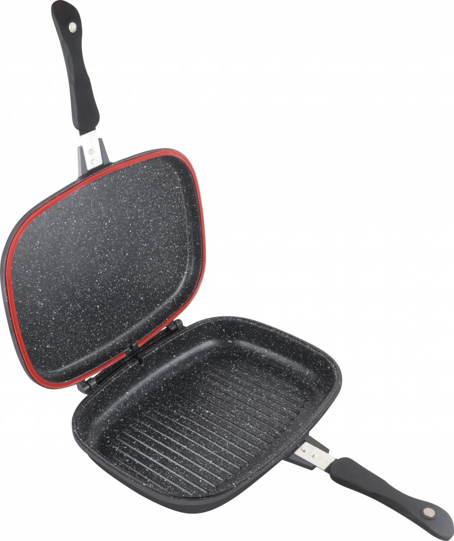 TIGAIE DUBLA DREPTUNGHIULARA TIP GRILL,ALUMINIU,32x24x7.5 CM,DARK LINE INDUCTIE, COOKING - imagine 7