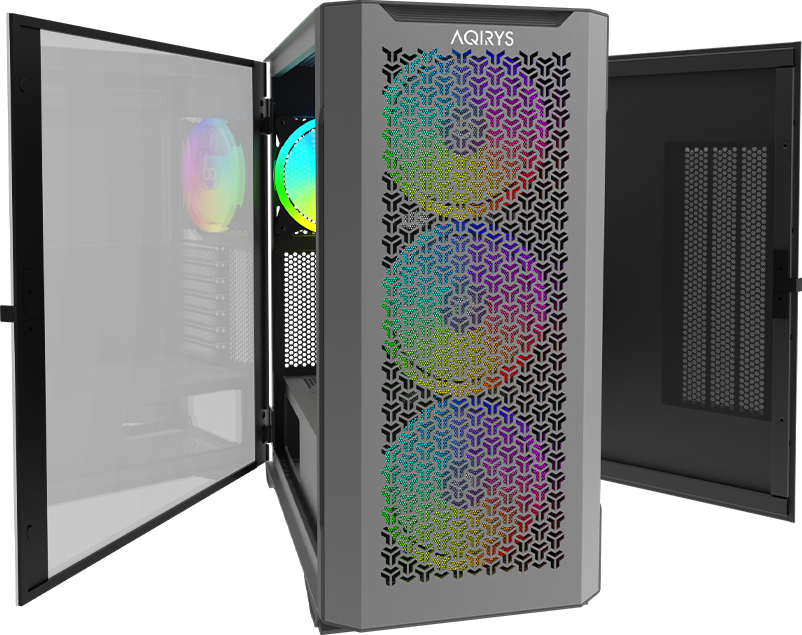Carcasa Aqirys Aquilla Midi Tower, fara sursa, black - imagine 5