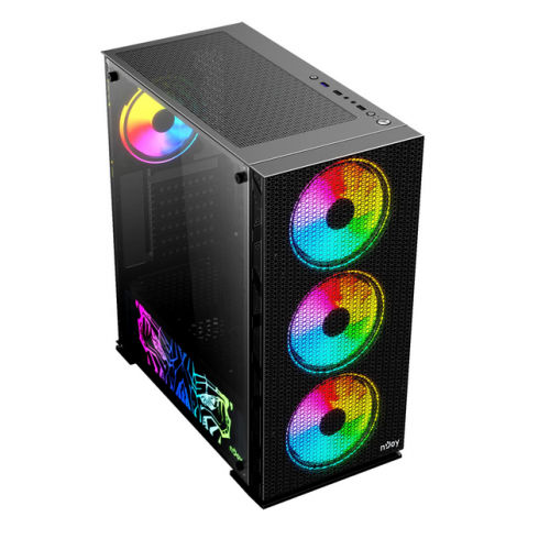 Carcasa nJoy Kona, Middle Tower, ATX, fara sursa, Black - imagine 6