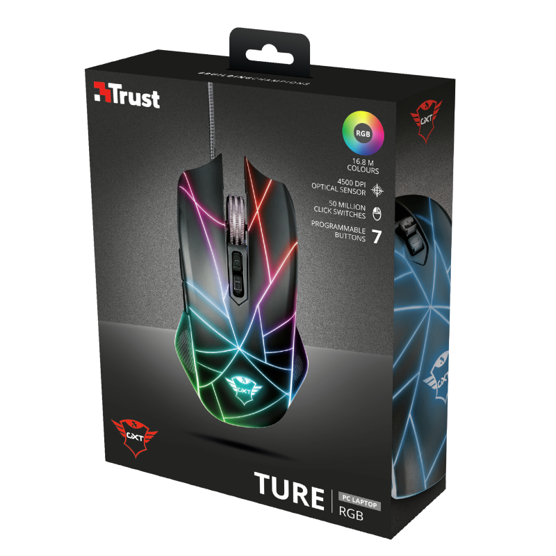 Mouse cu fir GXT 160X, Ture RGB Gaming Mouse, negru - imagine 10