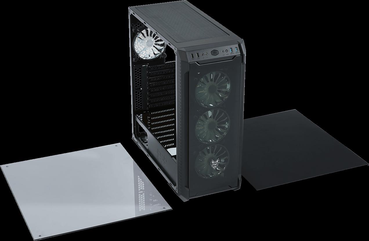 Carcasa FSP CMT520 PLUS, Mid-Tower, fara sursa, E-ATX, Black - imagine 4