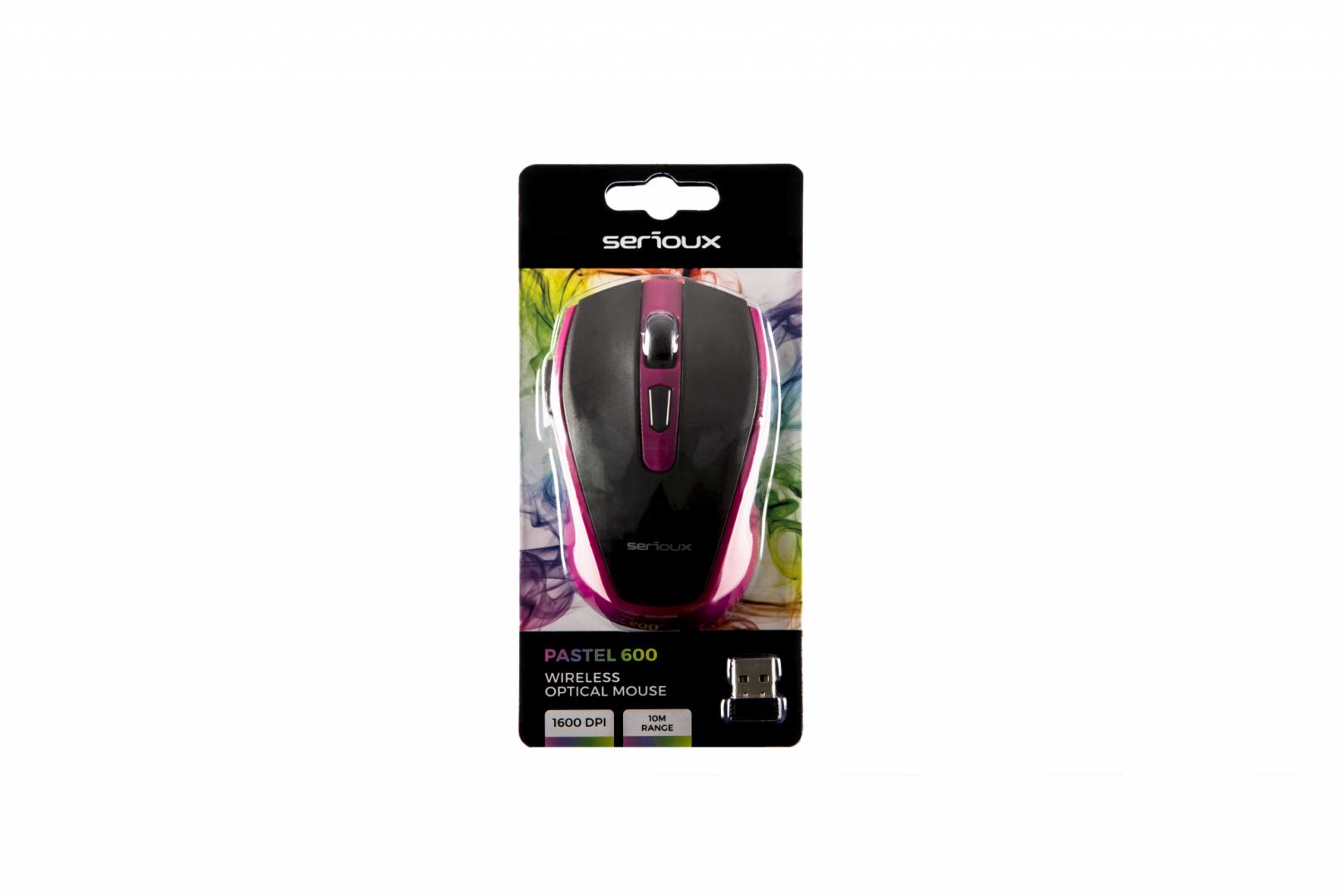 Mouse Serioux, Pastel 600, fara fir, USB, senzor optic, distanta - imagine 4