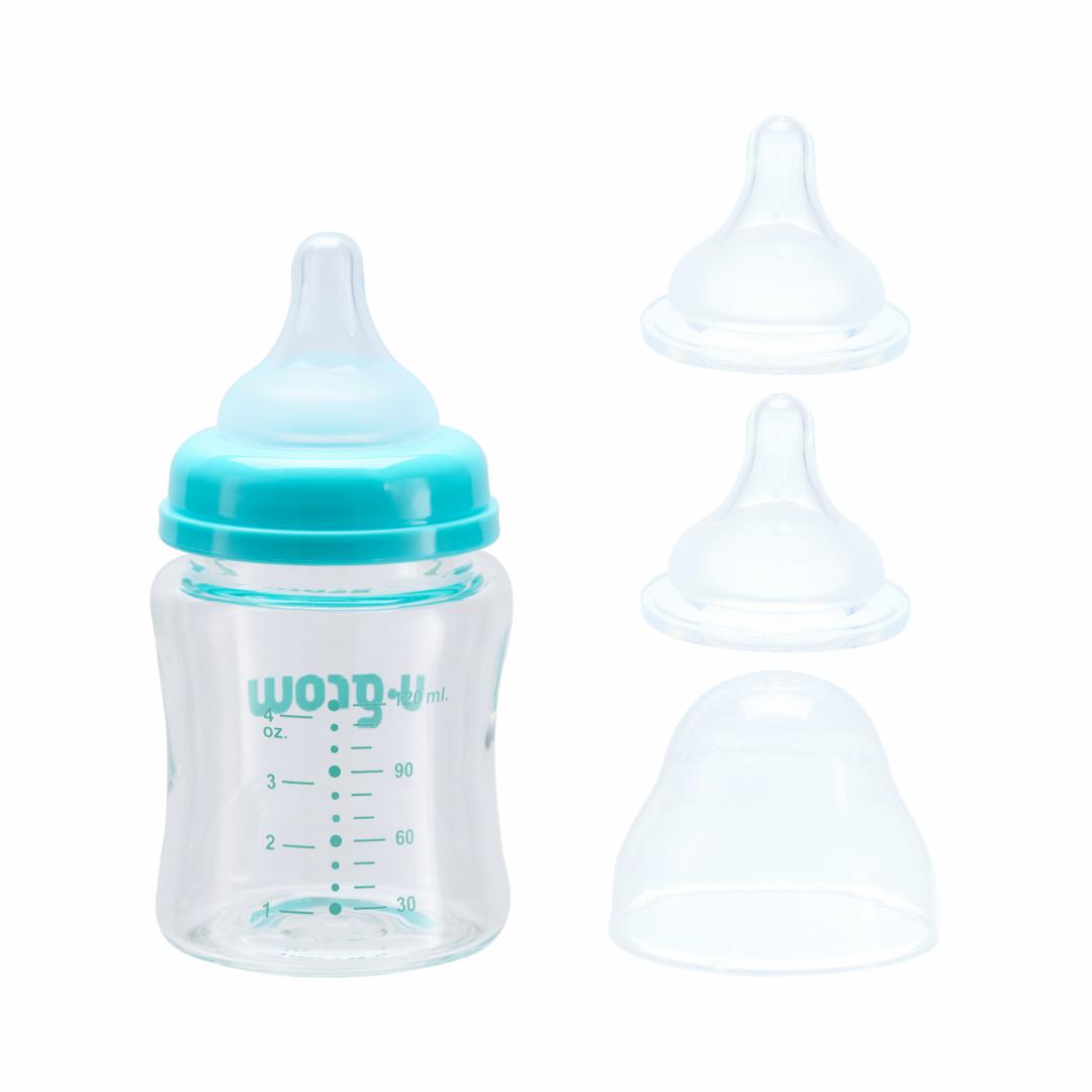 Biberon de sticla 120 ml+2 tetine extra - imagine 2