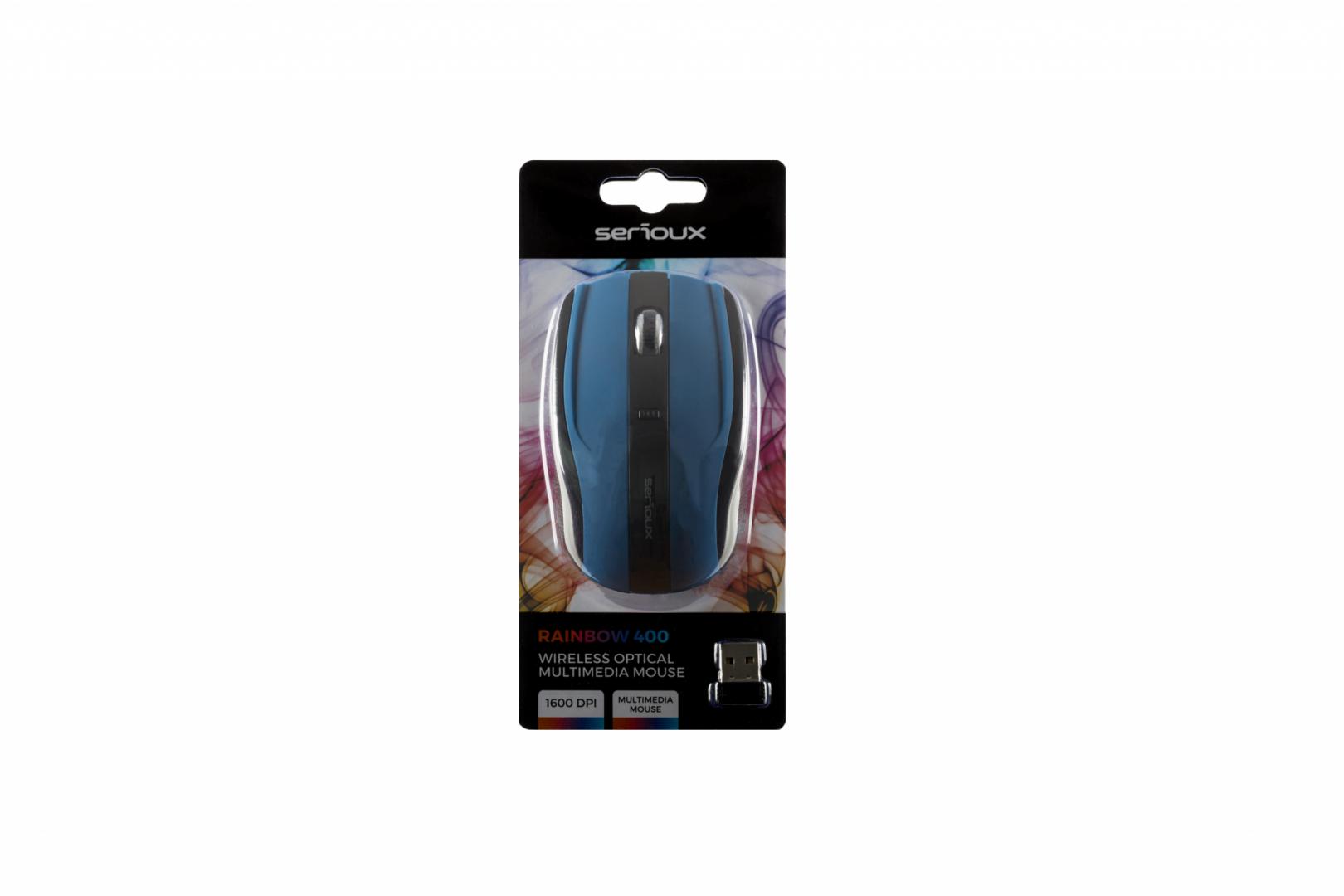 Mouse Serioux, Rainbow 400, fara fir, USB, senzor optic, distanta - imagine 5