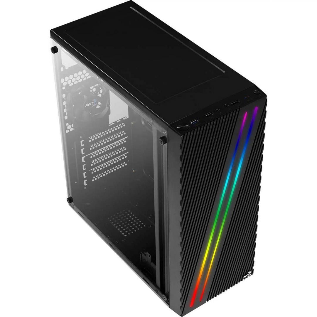 Carcasa Aerocool Streak RGB, Mid-Tower, fara sursa, ATX, Black - imagine 3