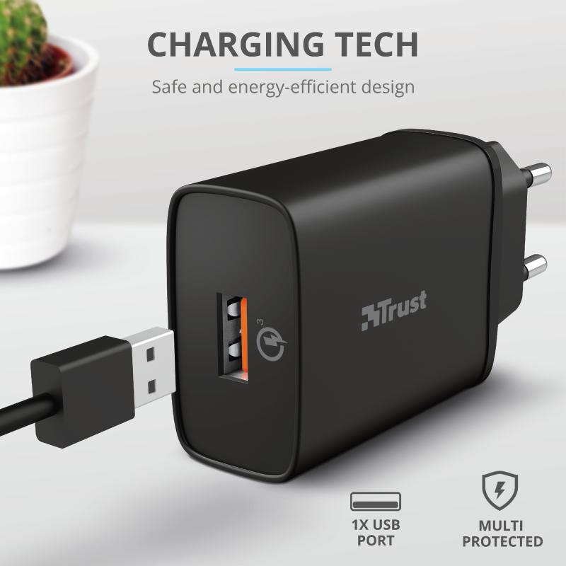 Incarcator rapid pentru perete Qmax 18W Ultra-Fast USB-A Wall Charger - imagine 7