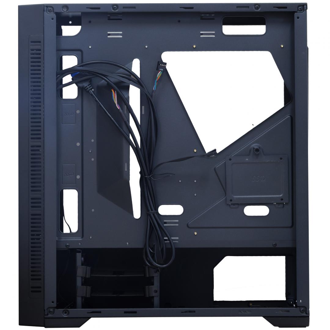 Carcasa Spacer Strike, ATX, MidTower, Gaming, fara sursa, sticla securizata, - imagine 5