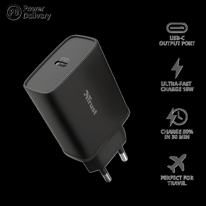 Incarcator rapid pentru perete Qmax 18W Ultra-Fast USB-C Wall Charger - imagine 5