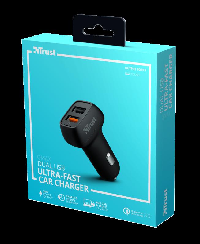 Incarcator rapid pentru masina Trust Qmax 30W Ultra-Fast Dual USB - imagine 12