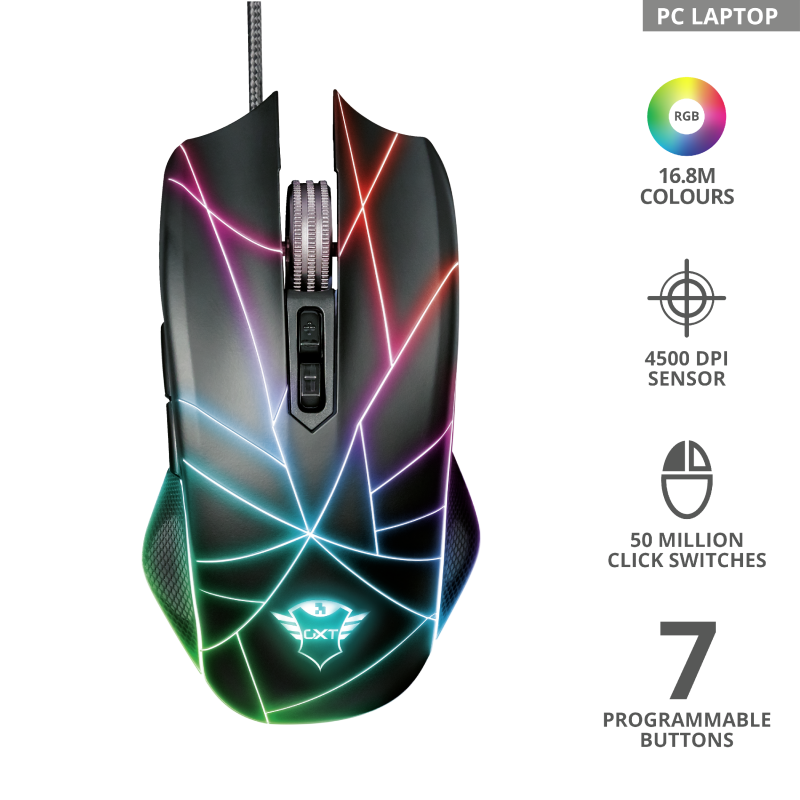 Mouse cu fir GXT 160X, Ture RGB Gaming Mouse, negru - imagine 4