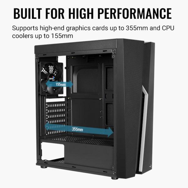 Carcasa Aerocool Bolt neagra, SPCC Steel ATX Mid Tower, fara - imagine 4